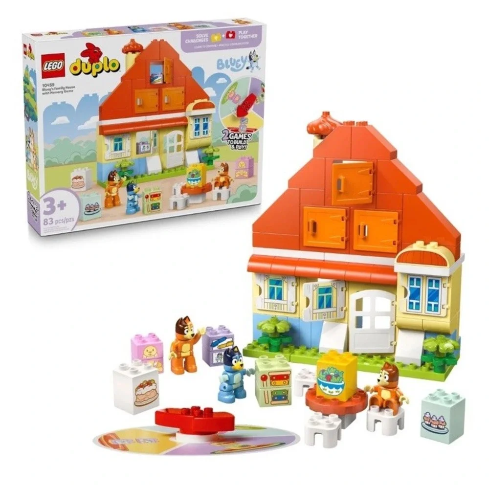LEGO DUPLO Bluey: Bluey's Family House‎ 10459 with Memory Game Building Toy Set